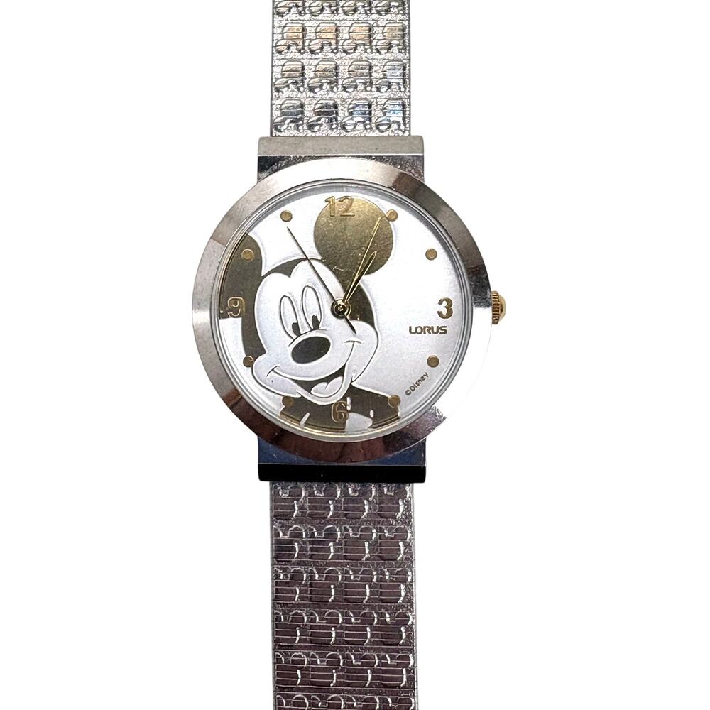 Lorus Vintage Mickey Mouse Stainless Steel Watch Water Resistant